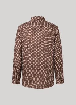 Men Pepe Jeans Geometric Print Poplin Shirt
