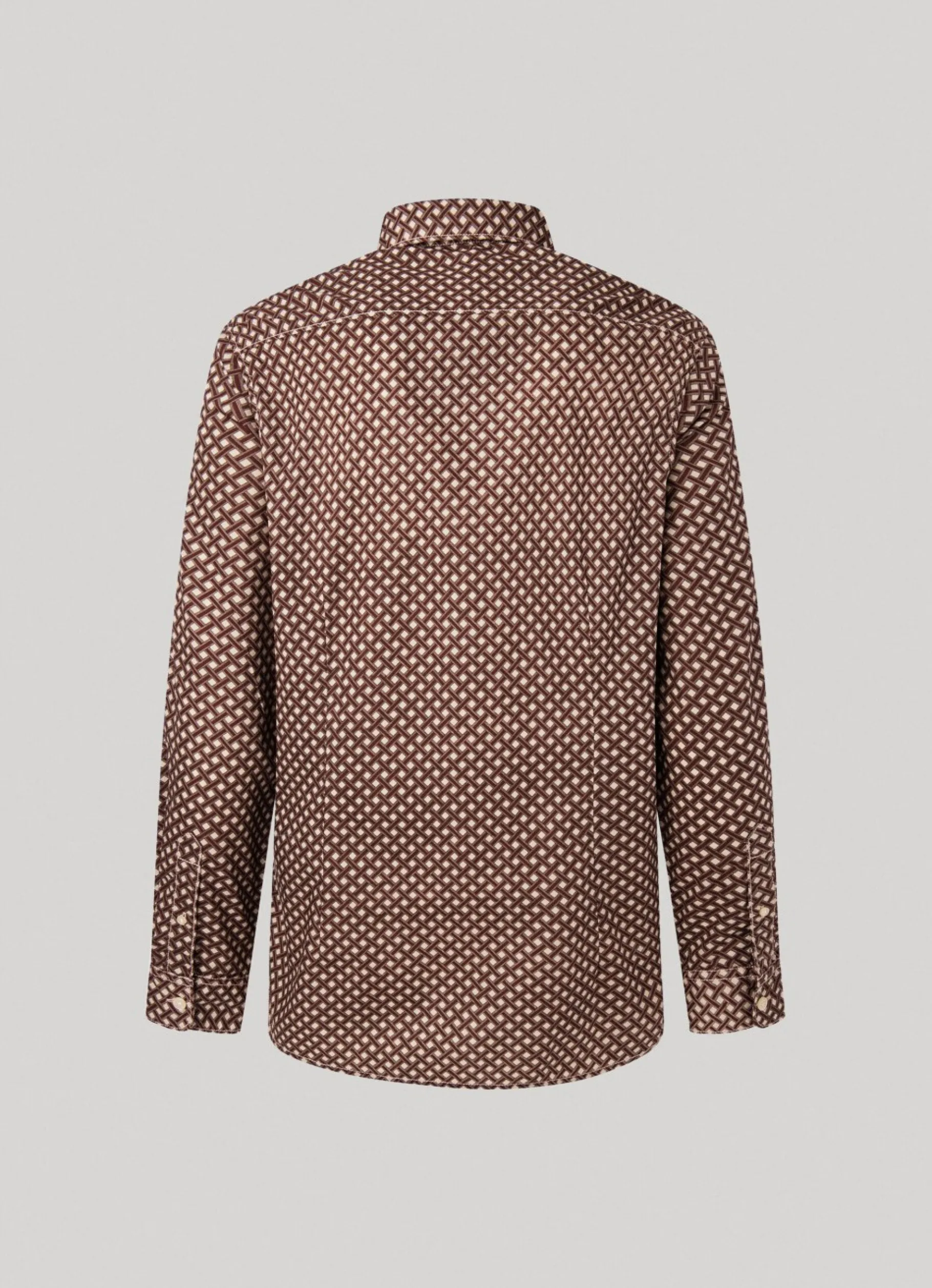 Men Pepe Jeans Geometric Print Poplin Shirt