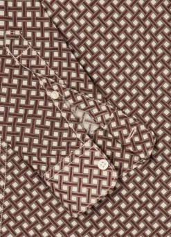 Men Pepe Jeans Geometric Print Poplin Shirt