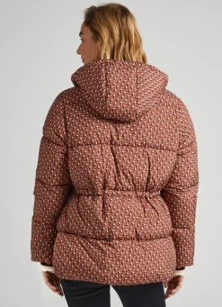 Women Pepe Jeans Geometric Print Puffer Jacket