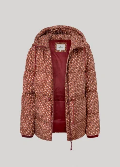 Women Pepe Jeans Geometric Print Puffer Jacket
