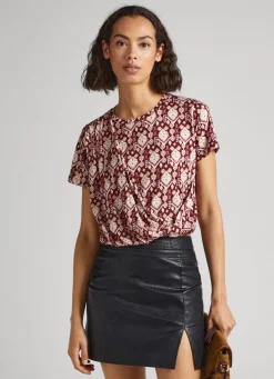 Women Pepe Jeans Geometric Print T-Shirt