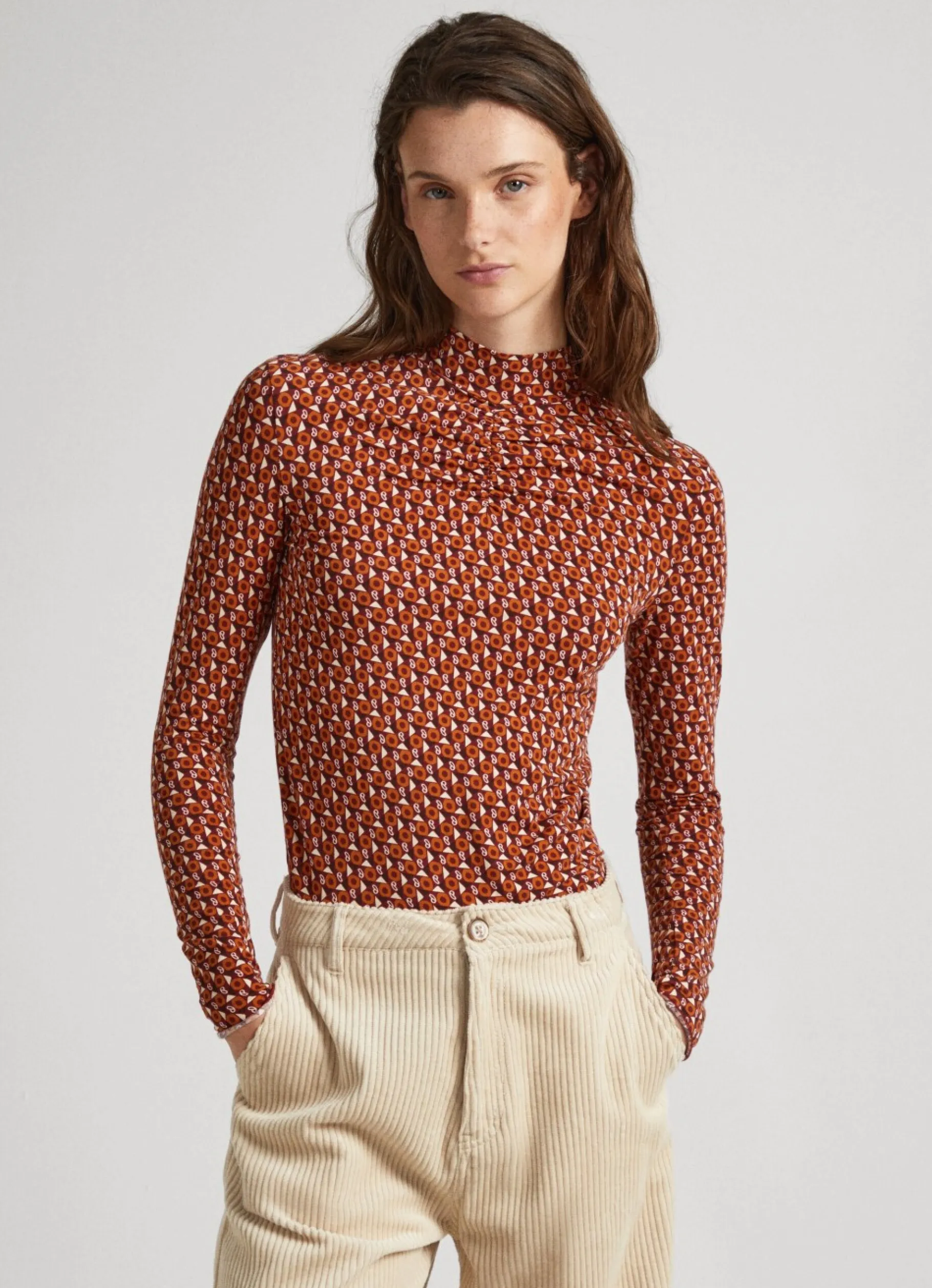 Women Pepe Jeans Geometric Print T-Shirt