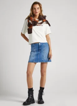 Women Pepe Jeans Glitter Print T-Shirt