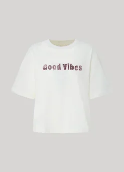 Women Pepe Jeans Glitter Print T-Shirt