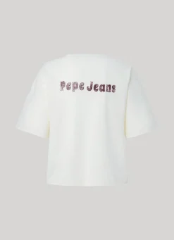 Women Pepe Jeans Glitter Print T-Shirt