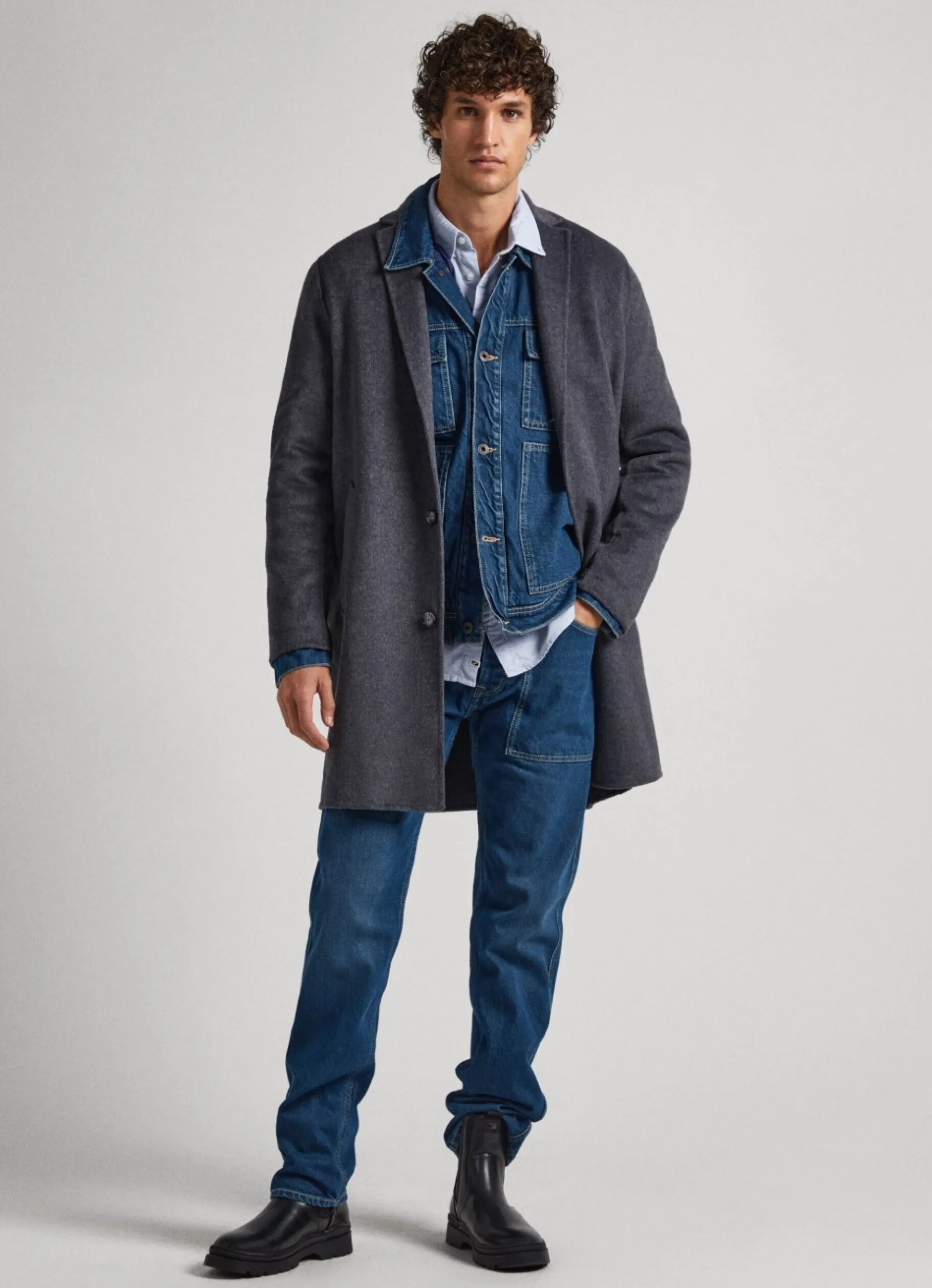 Men Pepe Jeans Handmade Wool Coat