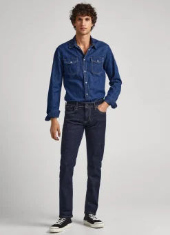 Men Pepe Jeans Hatch Slim Fit Low-Rise Jeans