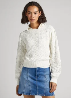 Women Pepe Jeans Hearts Openwork Knit