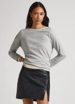 Women Pepe Jeans Heathered Long-Sleeve T-Shirt