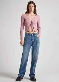 Women Pepe Jeans Heathered Melange Cotton Cardigan
