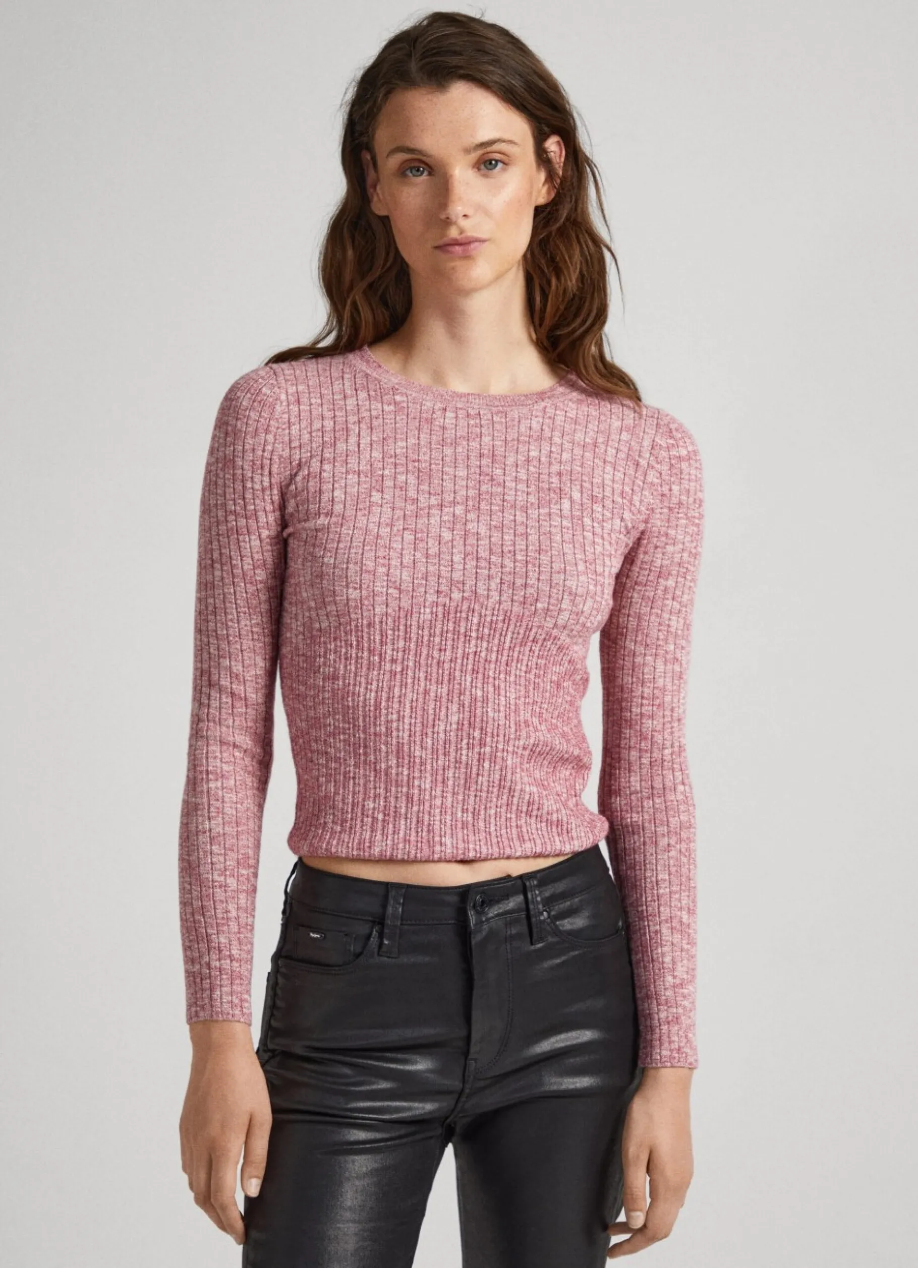 Women Pepe Jeans Heathered Melange Cotton Top