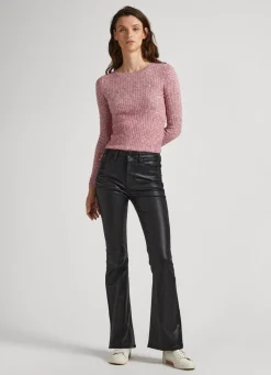 Women Pepe Jeans Heathered Melange Cotton Top
