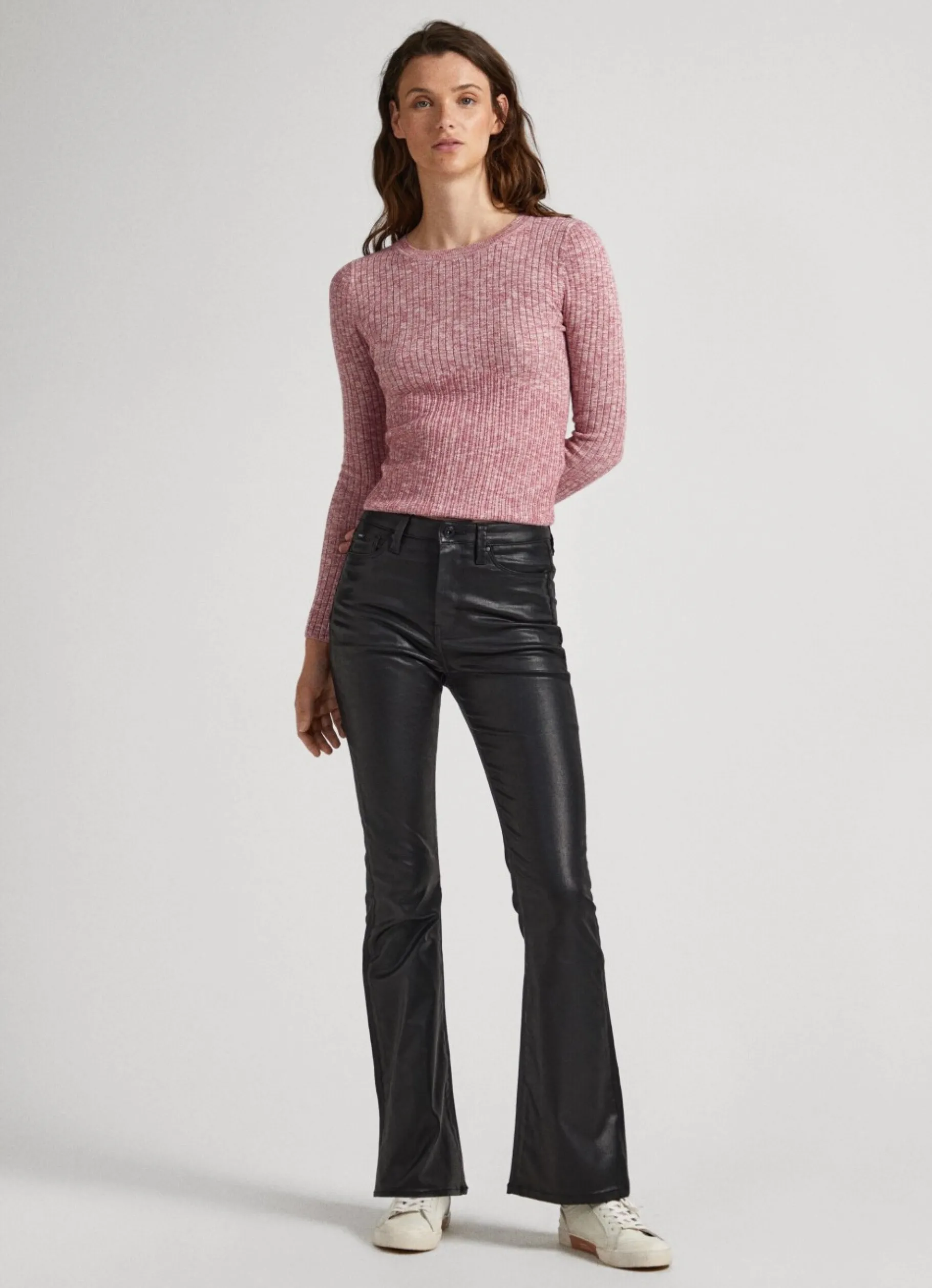 Women Pepe Jeans Heathered Melange Cotton Top