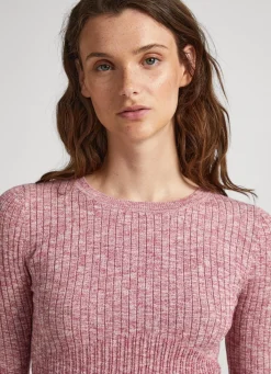 Women Pepe Jeans Heathered Melange Cotton Top