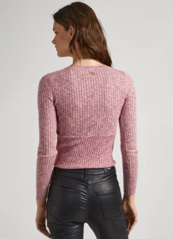 Women Pepe Jeans Heathered Melange Cotton Top