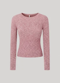Women Pepe Jeans Heathered Melange Cotton Top