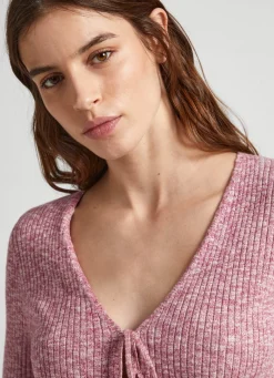 Women Pepe Jeans Heathered Melange Cotton Cardigan