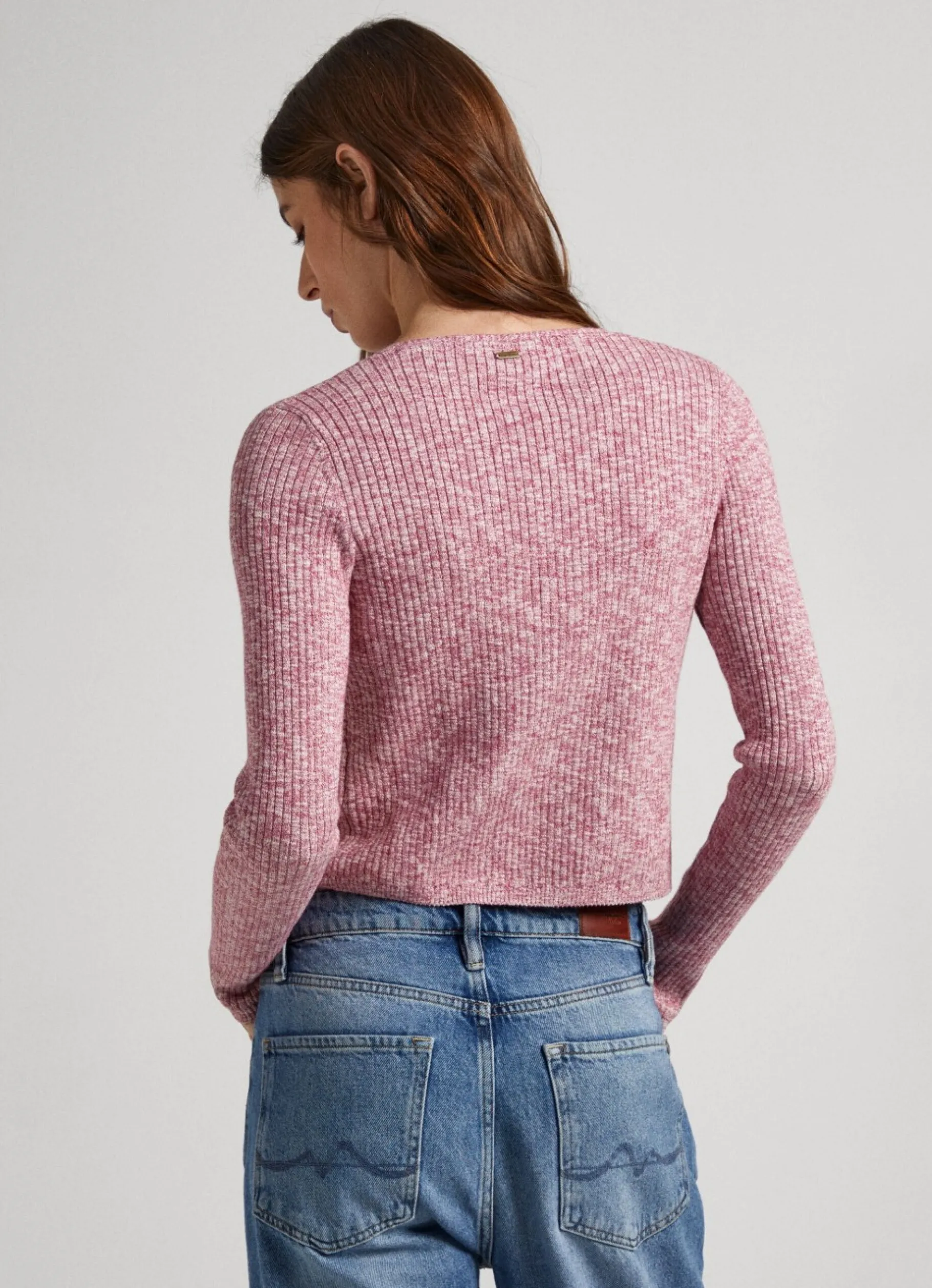 Women Pepe Jeans Heathered Melange Cotton Cardigan