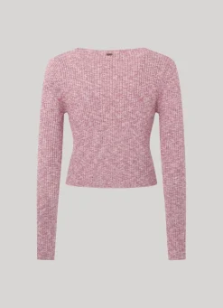 Women Pepe Jeans Heathered Melange Cotton Cardigan