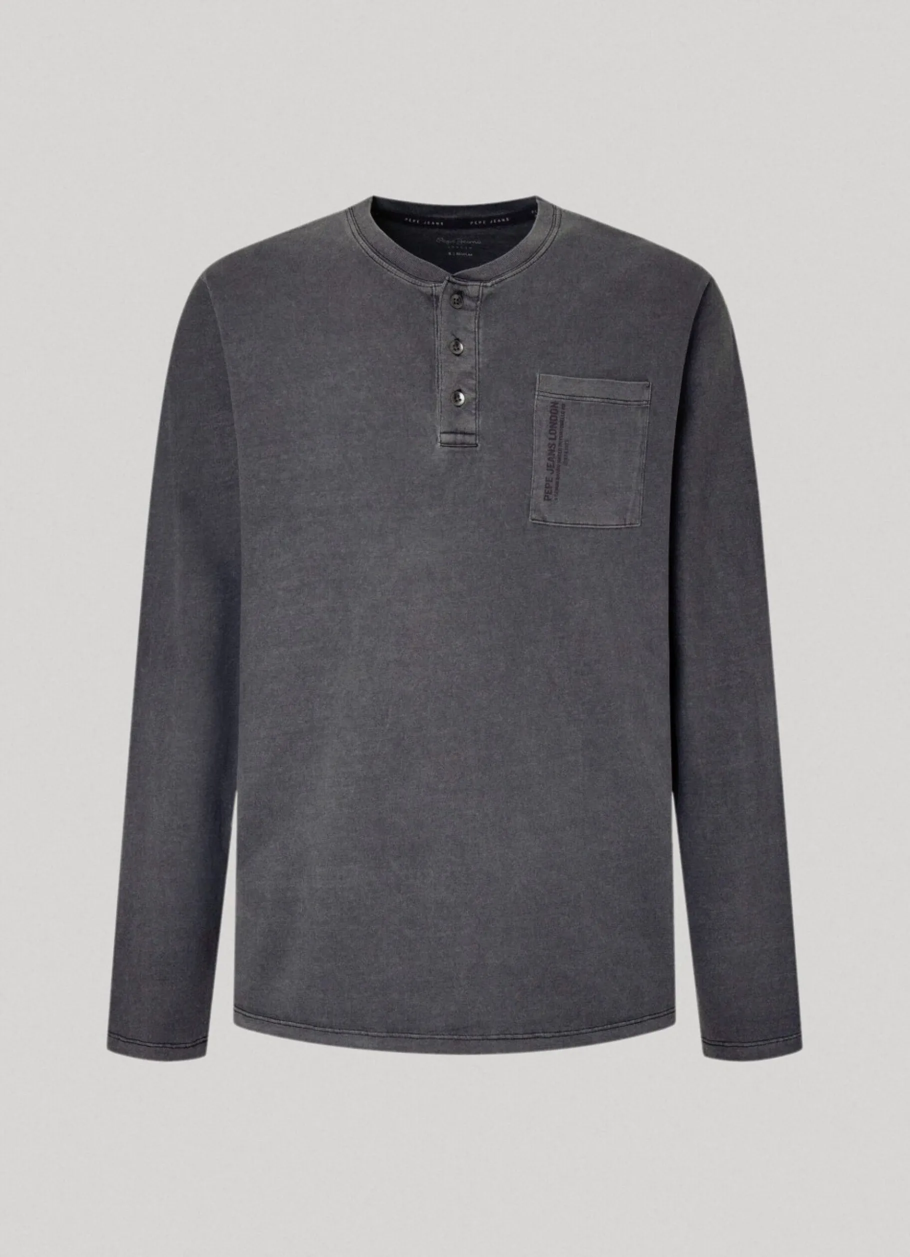 Men Pepe Jeans Henley Collar Long Sleeve T-Shirt