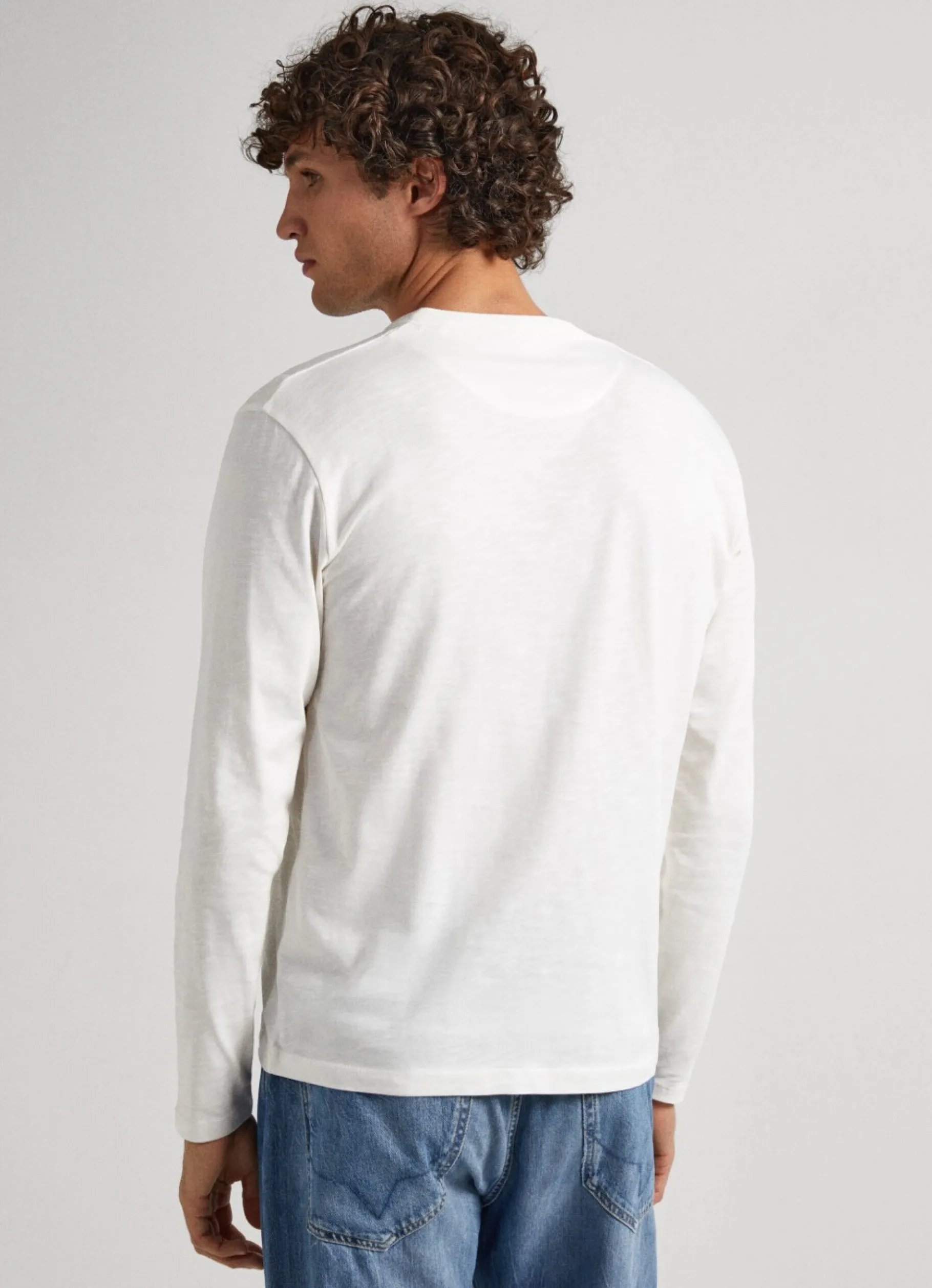 Men Pepe Jeans Henley Collar Long-Sleeve T-Shirt
