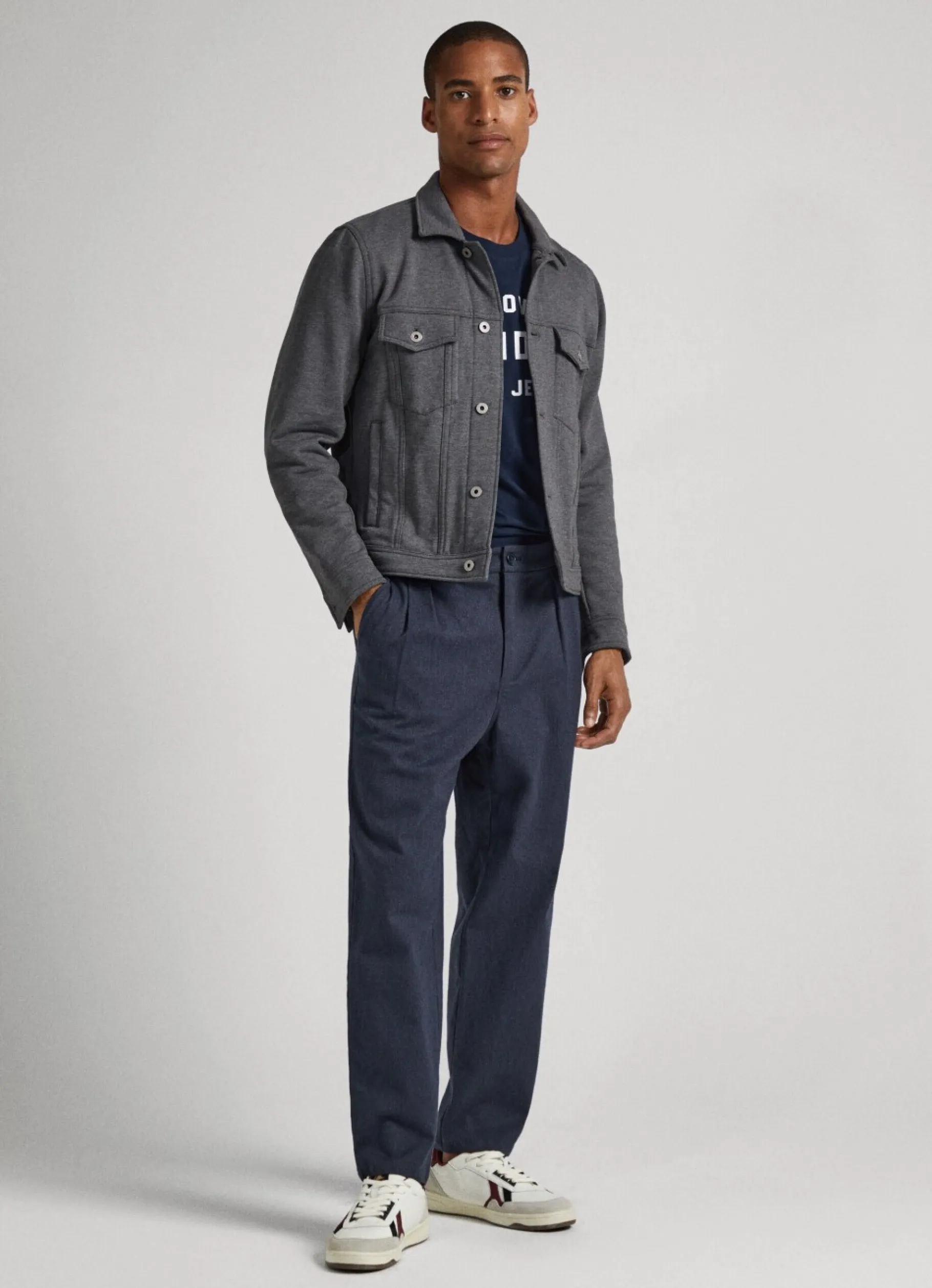 Men Pepe Jeans Herringbone Chino Trousers