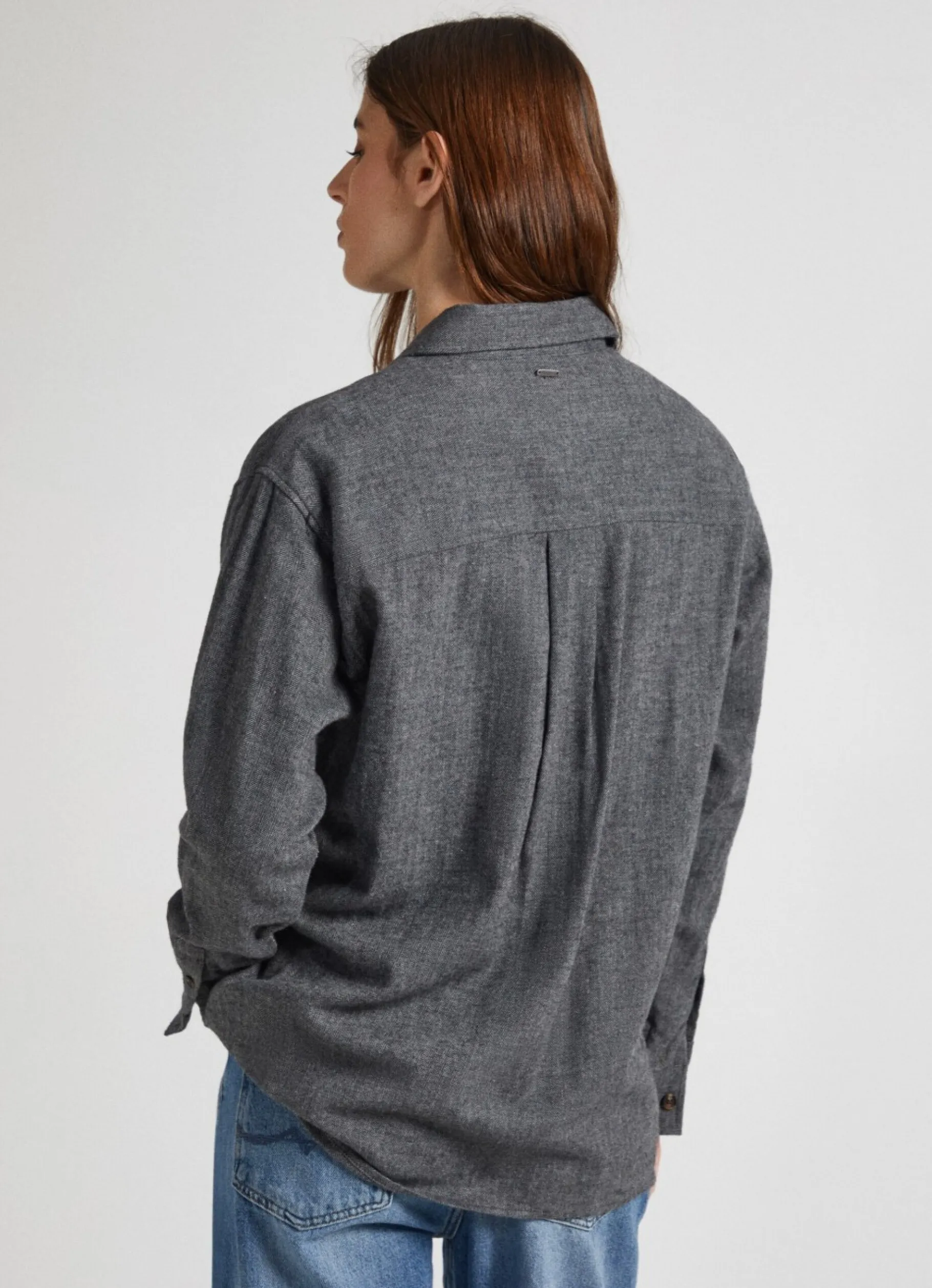 Women Pepe Jeans Herringbone Cotton Overshirt