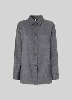 Women Pepe Jeans Herringbone Cotton Overshirt