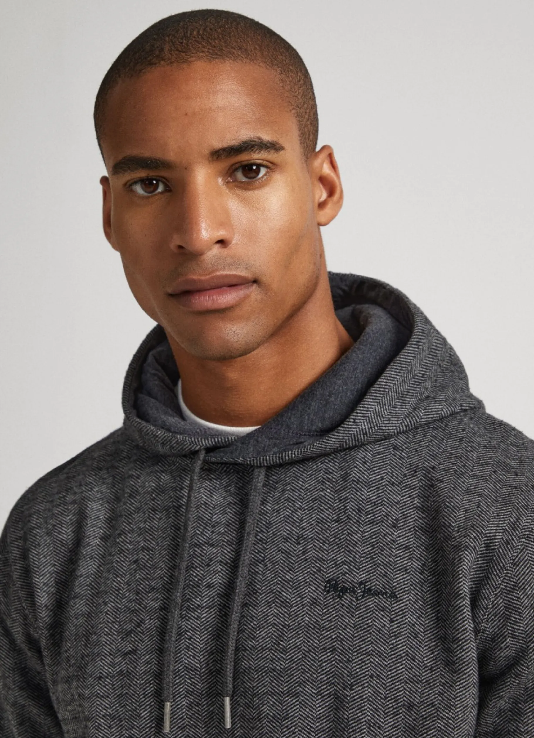 Men Pepe Jeans Herringbone Hooded Sweatshirt