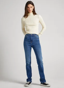 Women Pepe Jeans High Neck Ribbed Knit