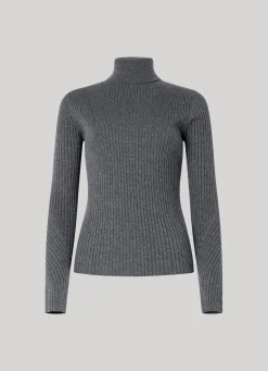 Women Pepe Jeans High Neck Ribbed Knit