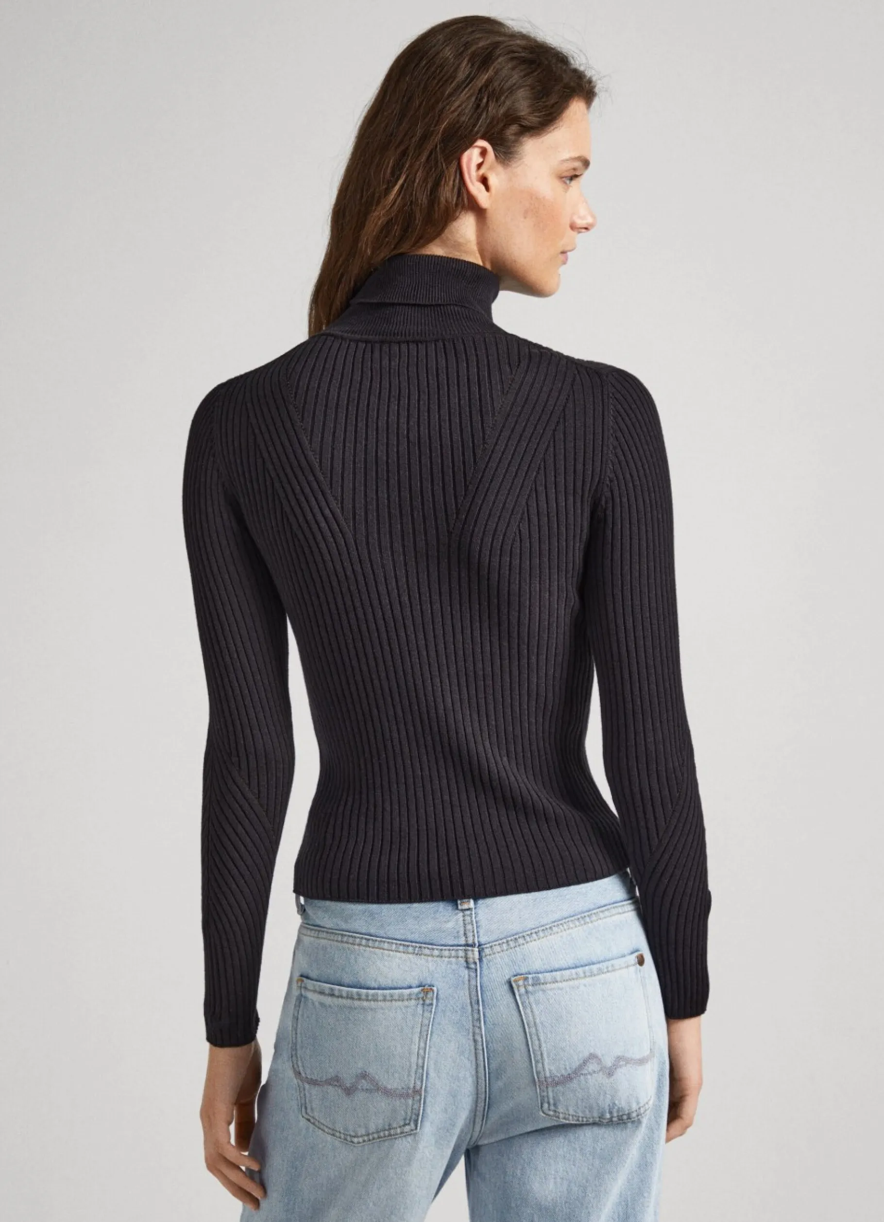 Women Pepe Jeans High Neck Ribbed Knit