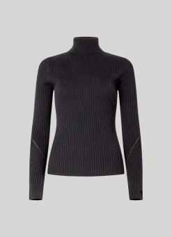 Women Pepe Jeans High Neck Ribbed Knit