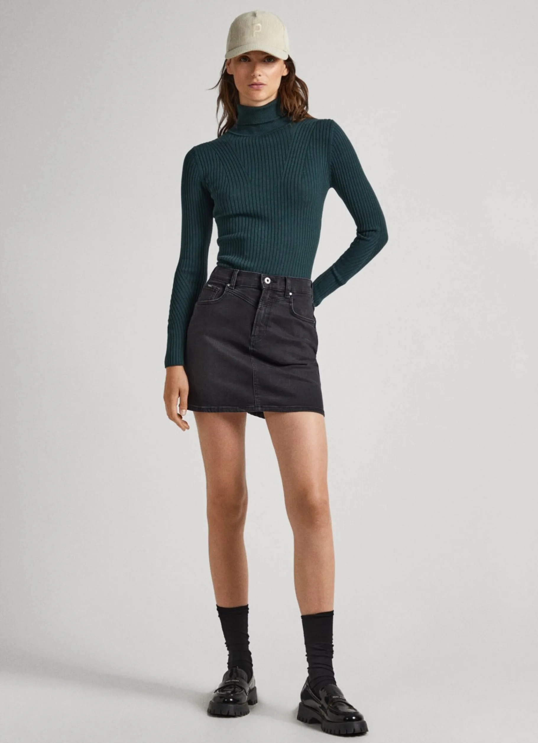 Women Pepe Jeans High Neck Ribbed Knit