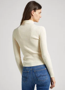 Women Pepe Jeans High Neck Ribbed Knit