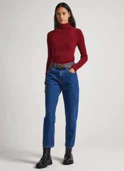 Women Pepe Jeans High Neck Ribbed Knit