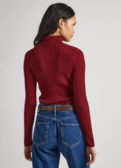 Women Pepe Jeans High Neck Ribbed Knit