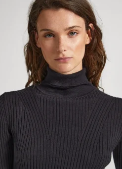 Women Pepe Jeans High Neck Ribbed Knit