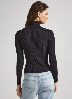 Women Pepe Jeans High Neck Ribbed Knit