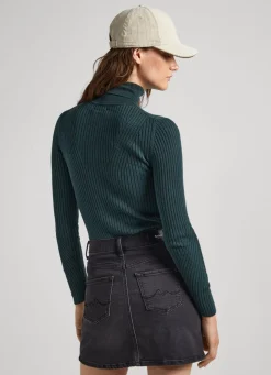Women Pepe Jeans High Neck Ribbed Knit