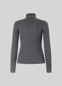 Women Pepe Jeans High Neck Ribbed Knit