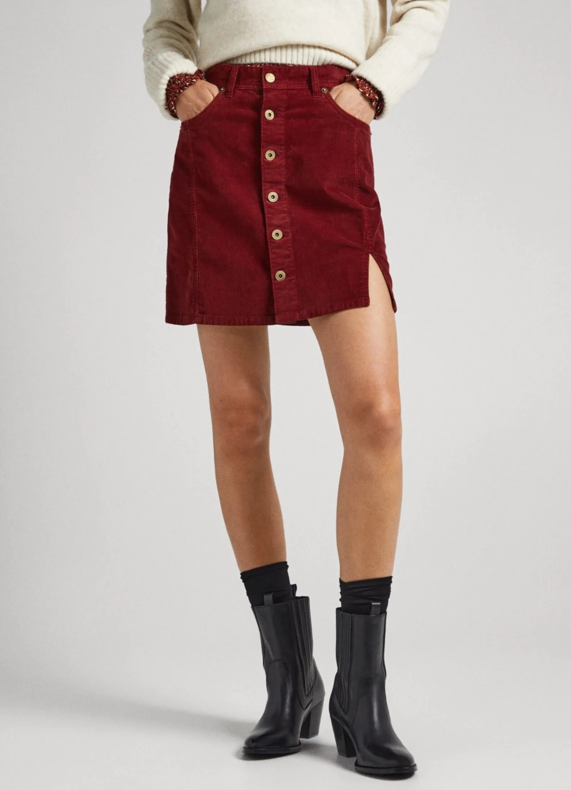 Women Pepe Jeans High Waist Corduroy Skirt