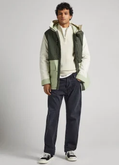 Men Pepe Jeans Hooded Colour Block Parka