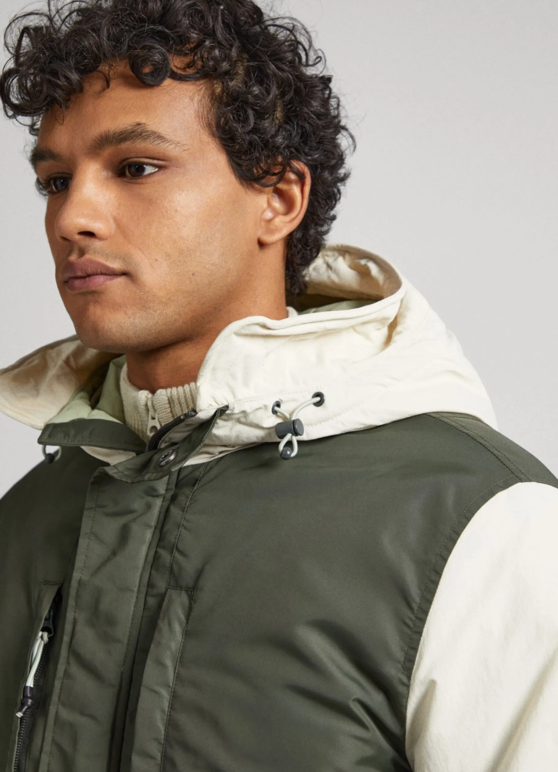 Men Pepe Jeans Hooded Colour Block Parka