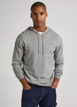 Men Pepe Jeans Hooded Cotton Sweatshirt