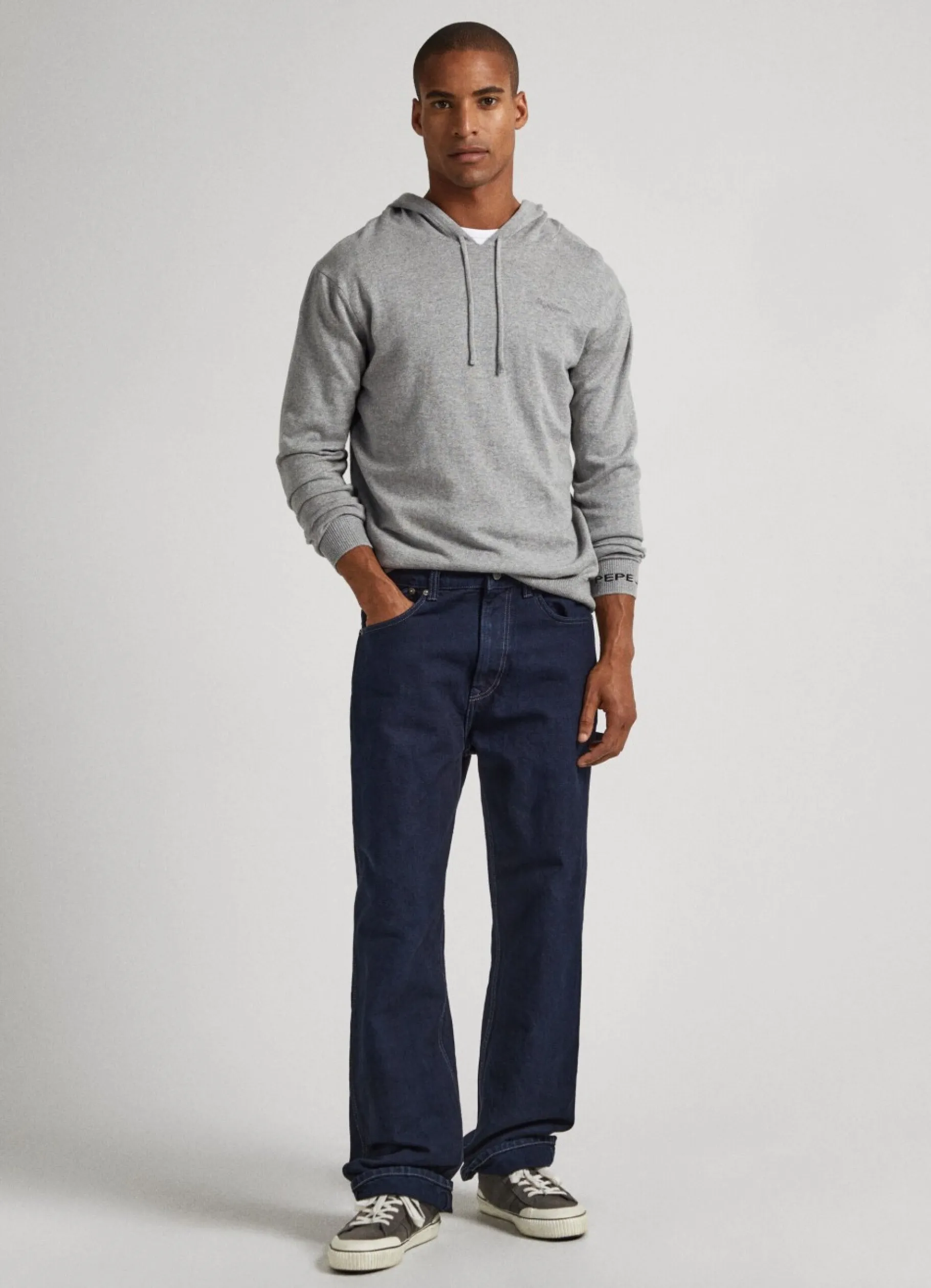 Men Pepe Jeans Hooded Cotton Sweatshirt