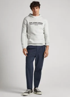 Men Pepe Jeans Hooded Cotton Sweatshirt