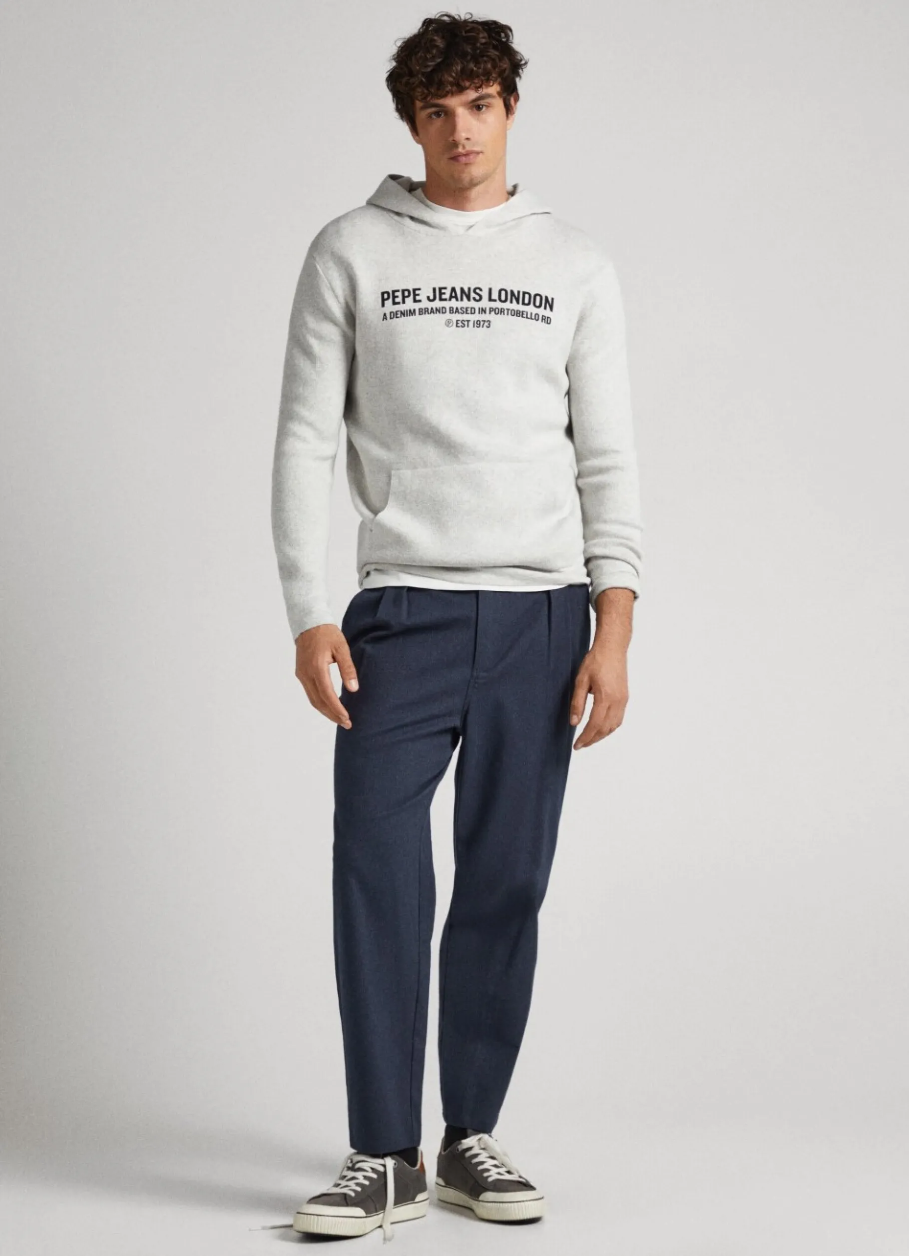 Men Pepe Jeans Hooded Cotton Sweatshirt