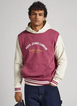 Men Pepe Jeans Hooded Cotton Sweatshirt